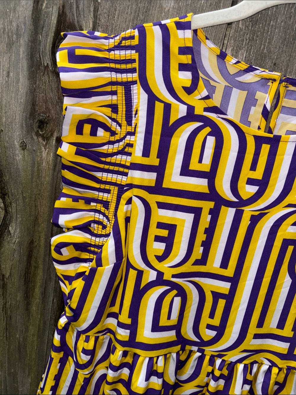 Michelle McDowell Everly LSU Dress Purple Gold Touchdown Women’s Size Medium - Picture 4 of 6